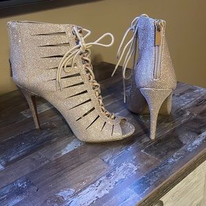 Champagne gold boot heel
